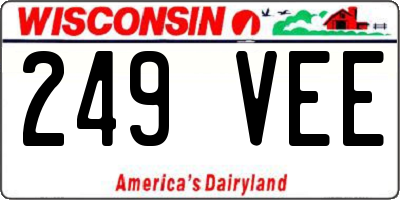 WI license plate 249VEE