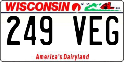 WI license plate 249VEG