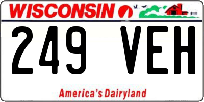 WI license plate 249VEH