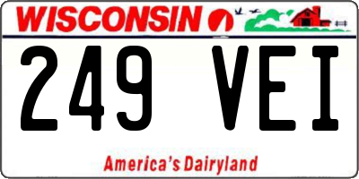 WI license plate 249VEI
