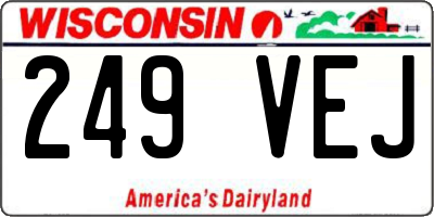 WI license plate 249VEJ