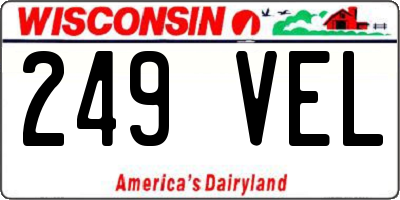 WI license plate 249VEL