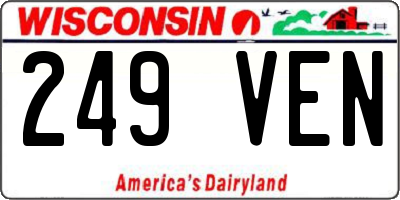 WI license plate 249VEN