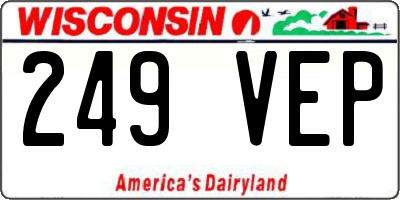 WI license plate 249VEP