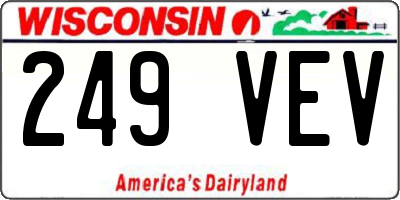 WI license plate 249VEV