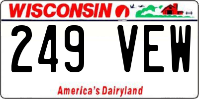 WI license plate 249VEW