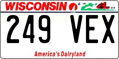 WI license plate 249VEX