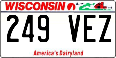 WI license plate 249VEZ