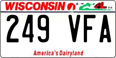 WI license plate 249VFA