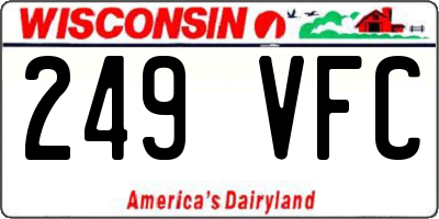 WI license plate 249VFC