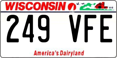 WI license plate 249VFE