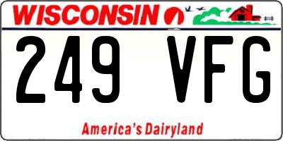 WI license plate 249VFG