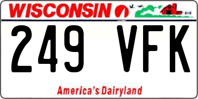WI license plate 249VFK