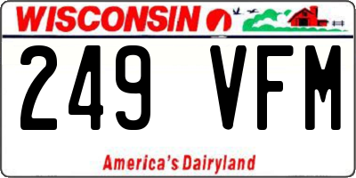 WI license plate 249VFM