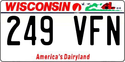 WI license plate 249VFN