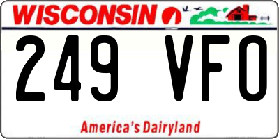WI license plate 249VFO