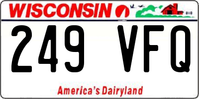 WI license plate 249VFQ