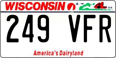 WI license plate 249VFR