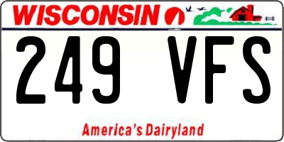 WI license plate 249VFS