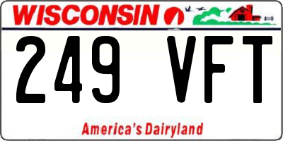 WI license plate 249VFT