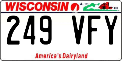 WI license plate 249VFY