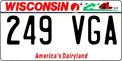 WI license plate 249VGA