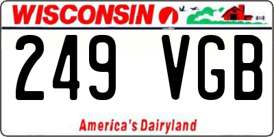 WI license plate 249VGB