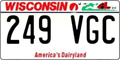 WI license plate 249VGC