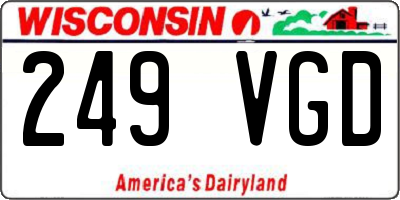 WI license plate 249VGD