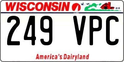 WI license plate 249VPC