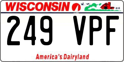 WI license plate 249VPF
