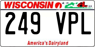 WI license plate 249VPL