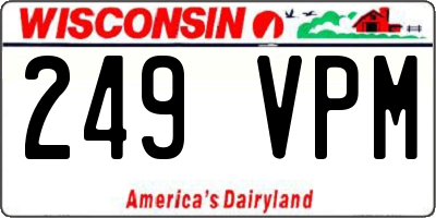 WI license plate 249VPM