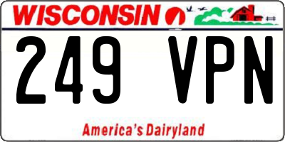 WI license plate 249VPN