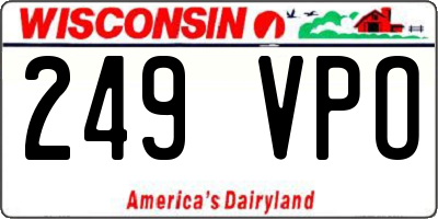 WI license plate 249VPO