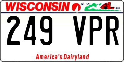 WI license plate 249VPR