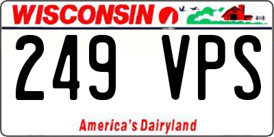 WI license plate 249VPS
