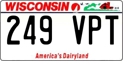 WI license plate 249VPT