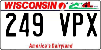 WI license plate 249VPX
