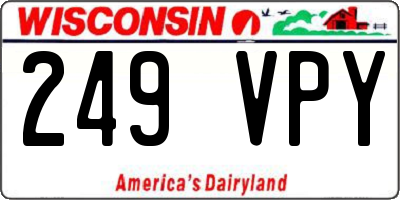 WI license plate 249VPY