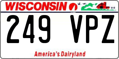 WI license plate 249VPZ