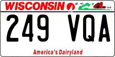 WI license plate 249VQA
