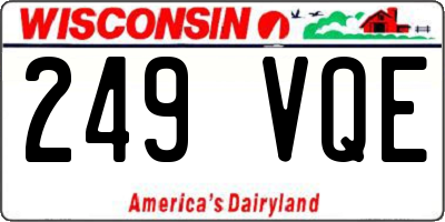 WI license plate 249VQE