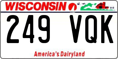 WI license plate 249VQK