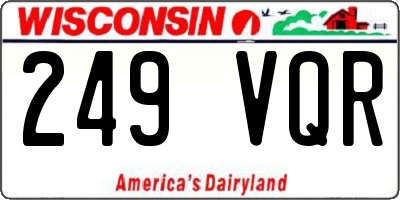WI license plate 249VQR