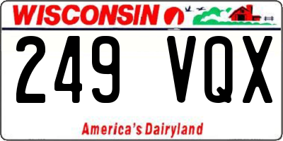 WI license plate 249VQX