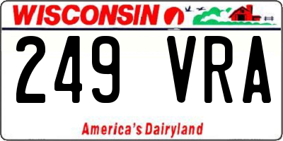 WI license plate 249VRA