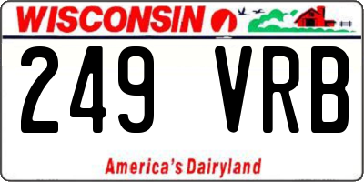 WI license plate 249VRB