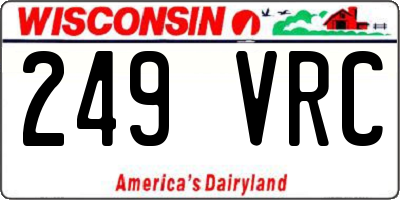 WI license plate 249VRC