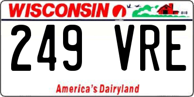 WI license plate 249VRE